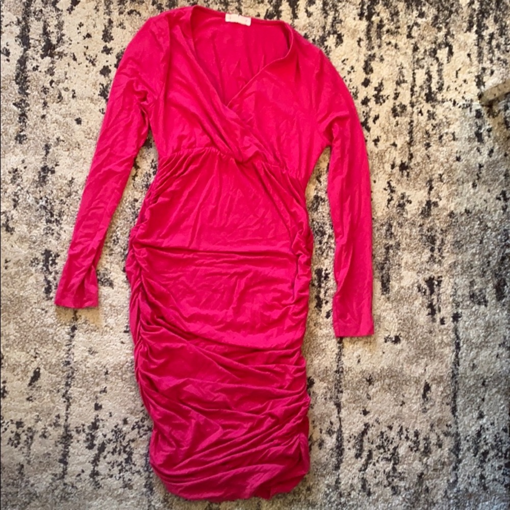 Ingrid and Isabel pink maternity dress